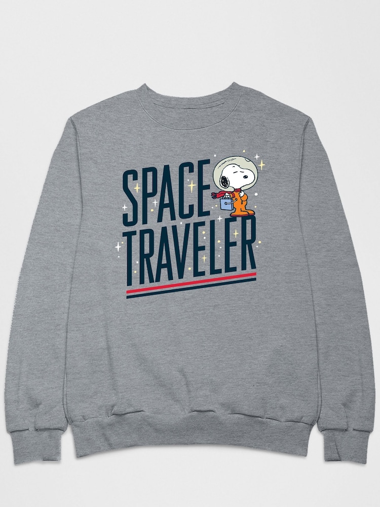 All + Every Grey Peanuts Snoopy Space Traveler Men's Sweatshirt - Image 2 of 3