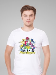 All + Every White Power Rangers Go Go Retro 90s Mens 100% Cotton T-Shirt - Image 1 of 3