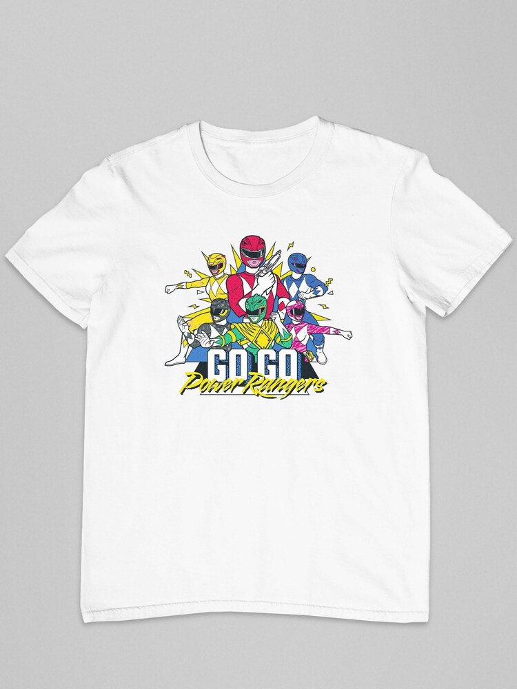 All + Every White Power Rangers Go Go Retro 90s Mens 100% Cotton T-Shirt - Image 2 of 3 All + Every White Power Rangers Go Go Retro 90s Mens 100% Cotton T-Shirt - Image 2 of 3