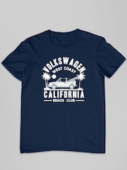 All + Every Blue Official Volkswagen West Coast California White Text Mens 100% Cotton T-Shirt - Image 2 of 3