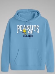 All + Every Blue Peanuts Woodstock Playing Baseball Est 1950 Mens Hooded Sweatshirt - Image 2 of 3