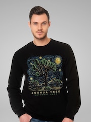 All + Every Black US National Parks Joshua Tree Oil On Canvas Style Mens Sweatshirt - Image 1 of 3