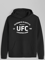 All + Every Black UFC Distressed White Text Logo Mens Hoodies - Image 2 of 3