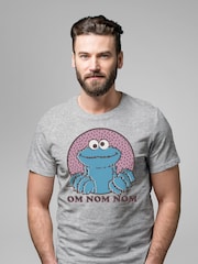 All + Every Grey Sesame Street Cookie Monster Om Nom Nom Men's T-Shirt - Image 1 of 3