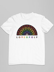 All + Every White Monopoly Loveopoly Rainbow Character Tokens Mens 100% Cotton T-Shirt - Image 2 of 3