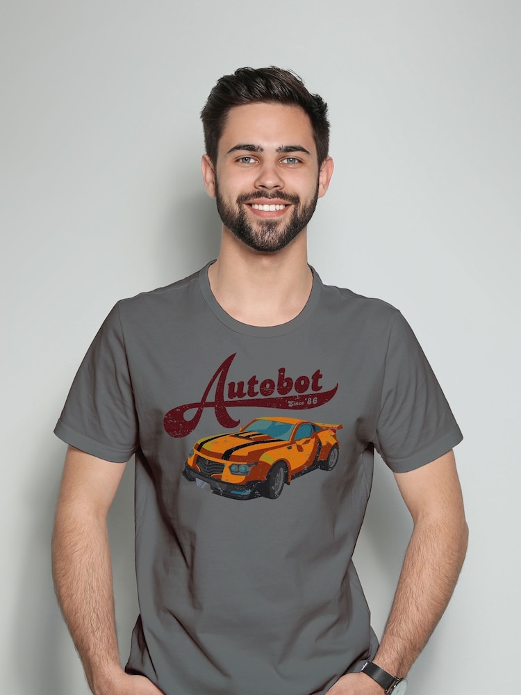 All + Every Grey Transformers Bumblebee Car Autobot Mens 100% Cotton T-Shirt - Image 1 of 3