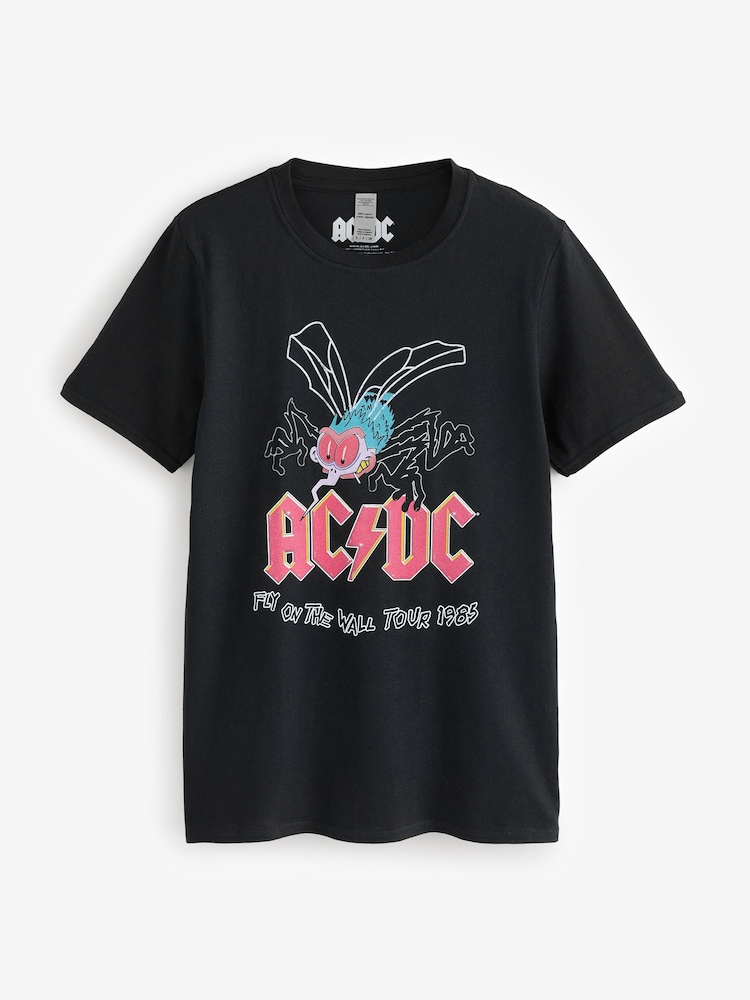 All + Every Black ACDC Fly On The Wall Mens Music 100% Cotton T-Shirt - Image 2 of 6