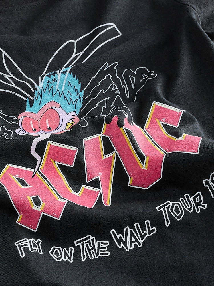 All + Every Black ACDC Fly On The Wall Mens Music 100% Cotton T-Shirt - Image 6 of 6