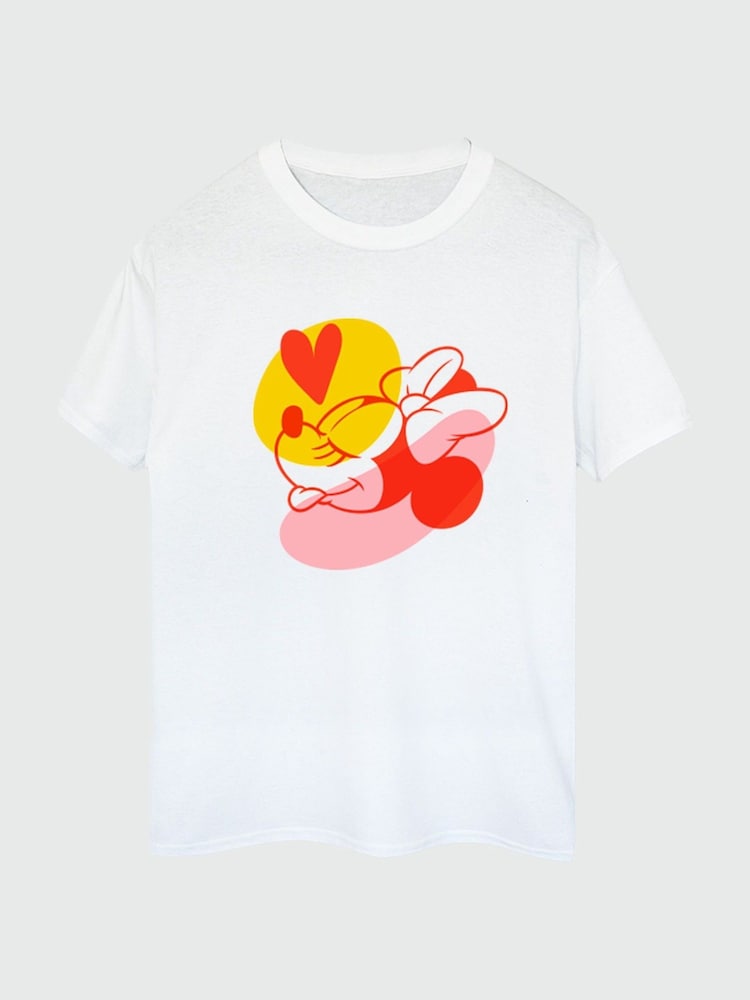 Brands In White Womens Boyfriend Fit Mickey Mouse Faces Disney T-Shirt - Image 2 of 3