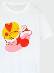 Brands In White Womens Boyfriend Fit Mickey Mouse Faces Disney T-Shirt - Image 3 of 3