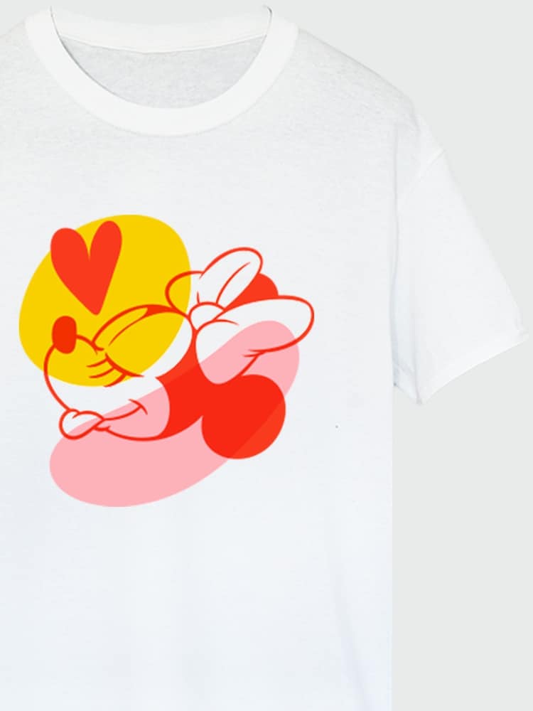 Brands In White Womens Boyfriend Fit Mickey Mouse Faces Disney T-Shirt - Image 3 of 3