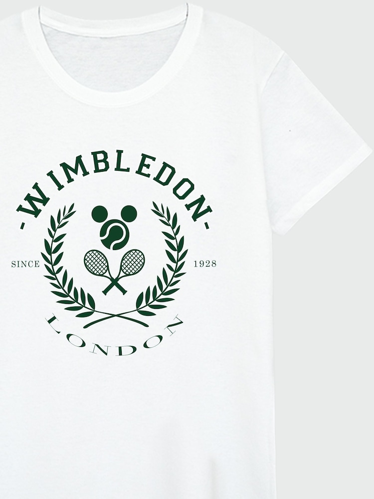 Brands In White Women Minnie Mouse Tennis 100% Cotton T-Shirt - Image 2 of 3