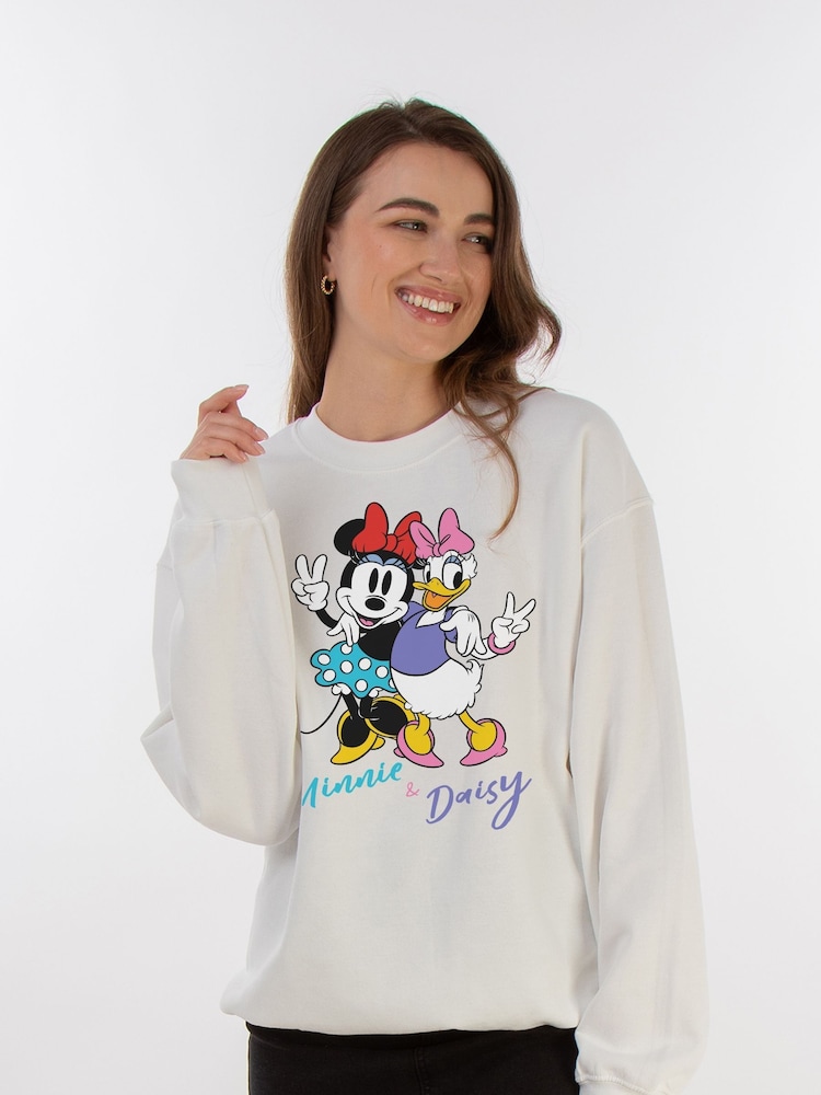Brands In White Womens Minnie Mouse And Daisy Duck Disney Sweatshirt - Image 1 of 3