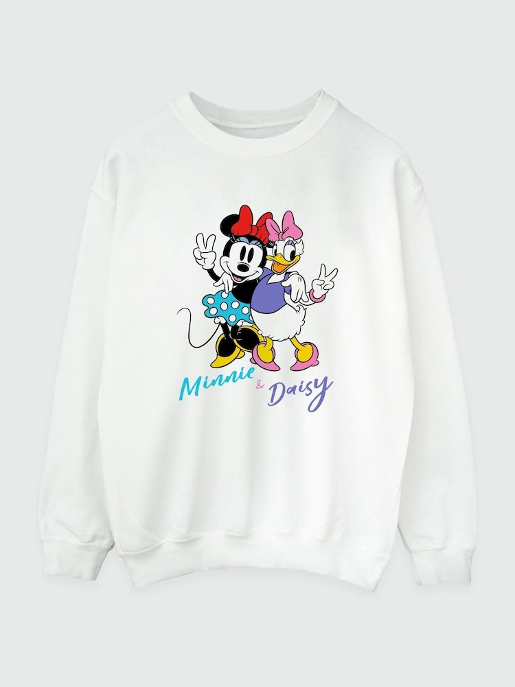 Brands In White Womens Minnie Mouse And Daisy Duck Disney Sweatshirt - Image 2 of 3