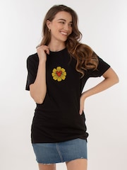 Brands In Black Womens Boyfriend Fit Mickey Mouse Faces Disney T-Shirt - Image 1 of 3