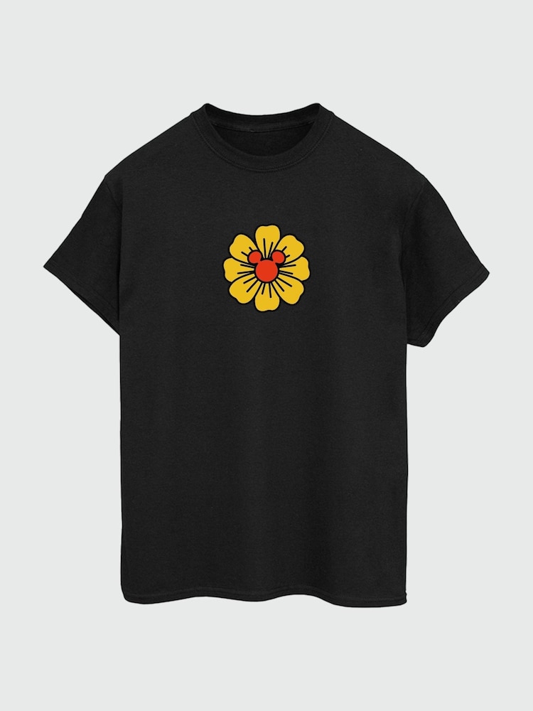 Brands In Black Womens Boyfriend Fit Mickey Mouse Faces Disney T-Shirt - Image 2 of 3