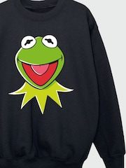 Brands In Black Boys Disney Muppets Kermit Head 100% Cottton Sweatshirt - Image 3 of 3