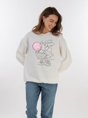 Brands In White Womens Minnie Mouse Chewing Gum Disney Sweatshirt - Image 1 of 3