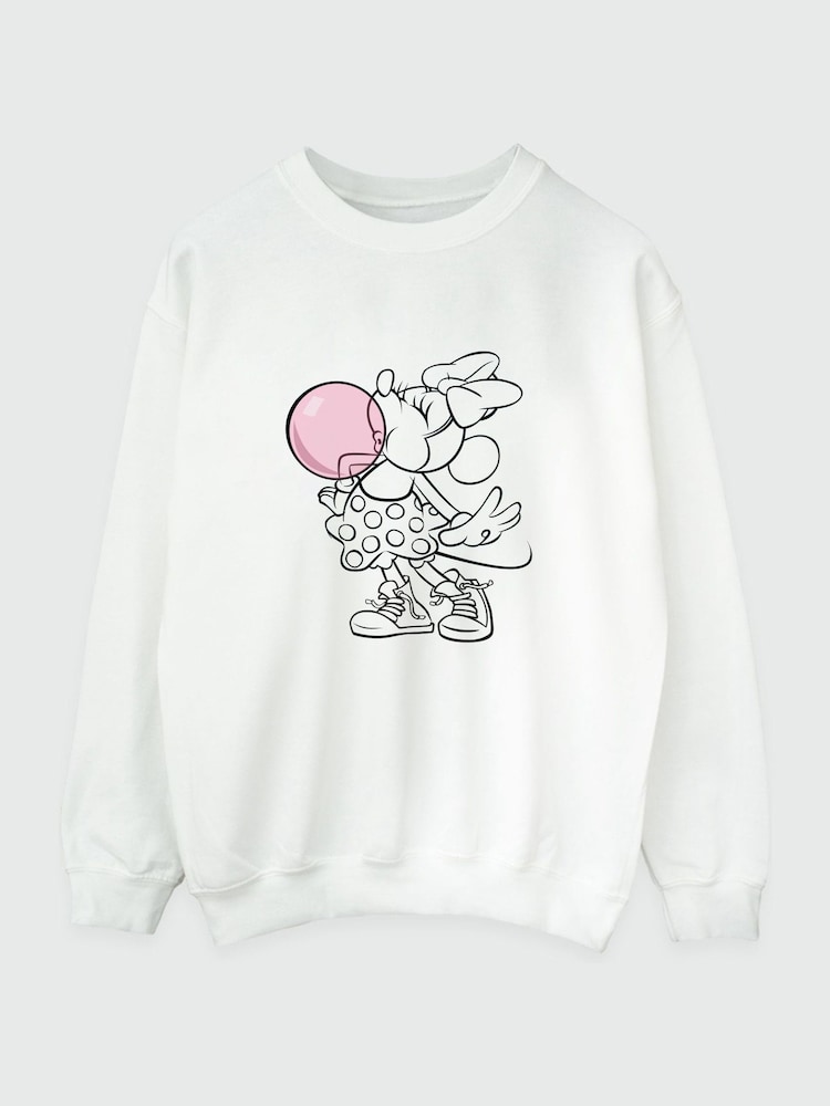 Brands In White Womens Minnie Mouse Chewing Gum Disney Sweatshirt - Image 2 of 3