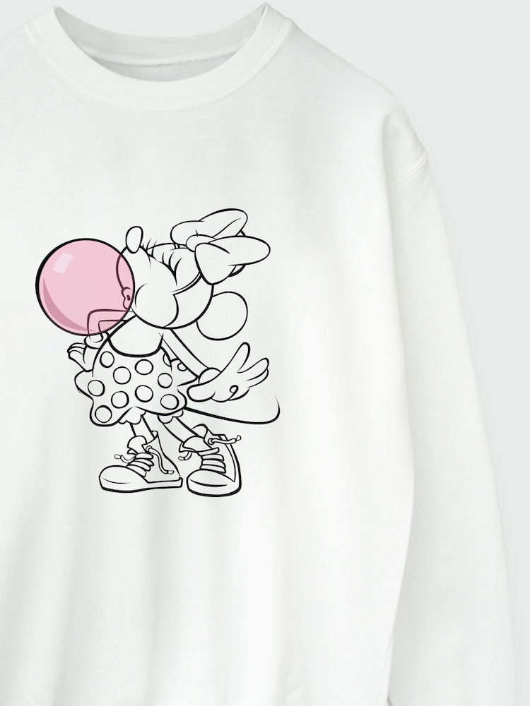 Brands In White Womens Minnie Mouse Chewing Gum Disney Sweatshirt - Image 3 of 3