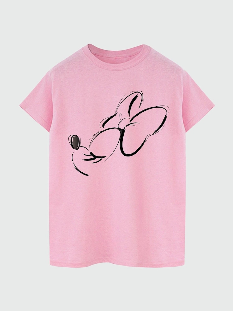 Brands In Pink Women Disney Minnie Mouse 100% Cotton T-Shirt - Image 2 of 3