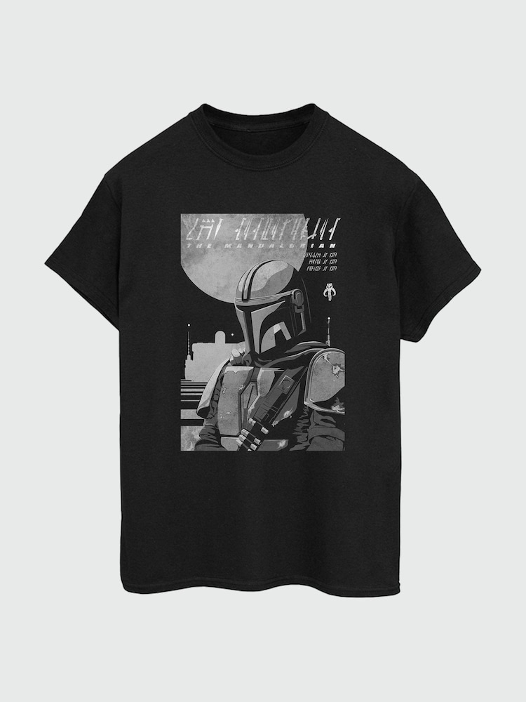Brands In Black Mens Star Wars The Mandalorian Poster 100% Cotton T-Shirt - Image 2 of 3