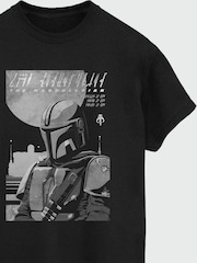 Brands In Black Mens Star Wars The Mandalorian Poster 100% Cotton T-Shirt - Image 3 of 3