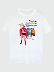 Brands In White Womens Boyfriend Fit Batman Comic Cover Rainbow 100% Cotton T-Shirt - Image 1 of 3