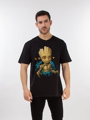 Brands In Ink Black Mens Guardians Of The Galaxy 100% Cotton T-Shirt - Image 1 of 3