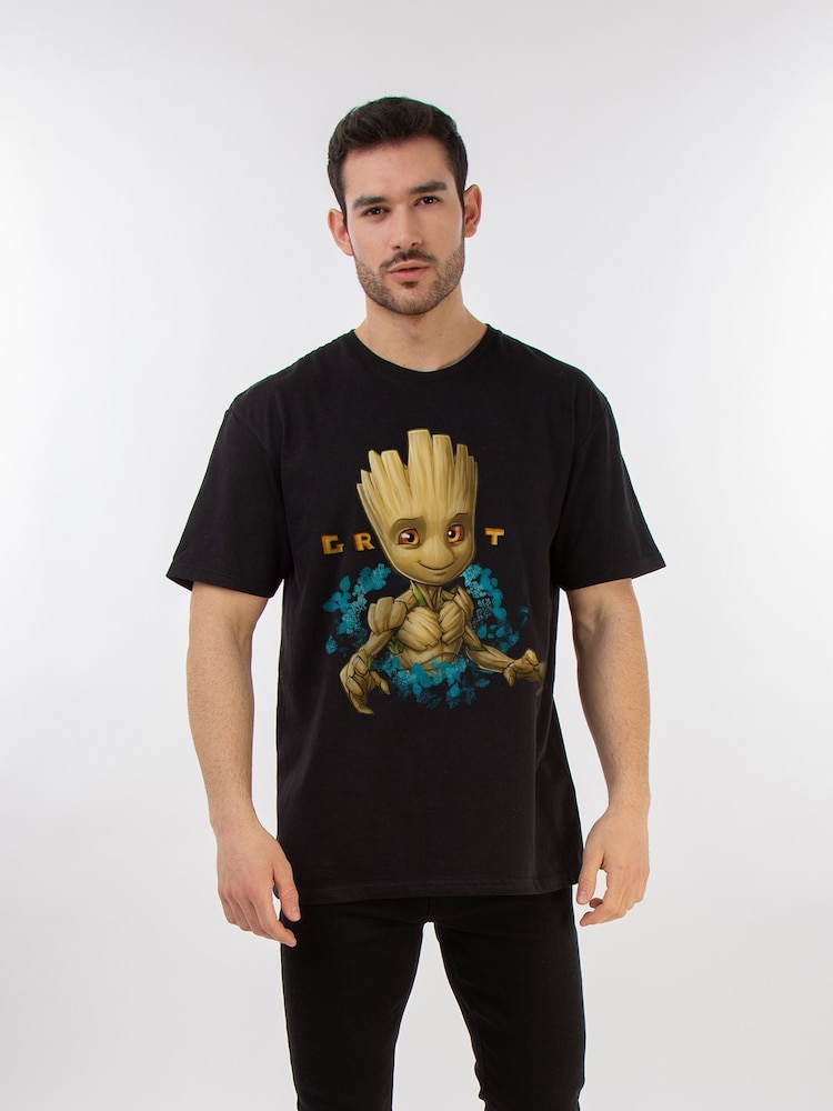Brands In Ink Black Mens Guardians Of The Galaxy 100% Cotton T-Shirt - Image 1 of 3