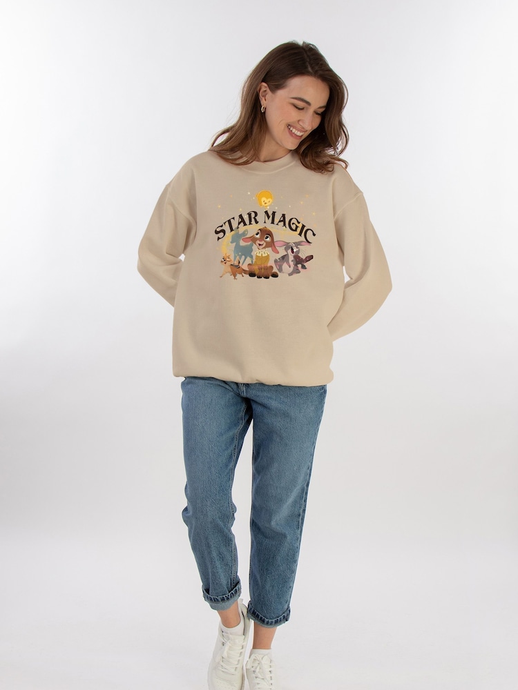 Brands In Cream Wish Star Magic Group Adult Unisex Sand Sweatshirt - Image 1 of 3