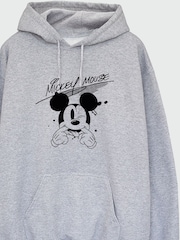 Brands In Grey 100% Cotton Mickey Mouse Funny Face Men Heather Disney Hoodie - Image 3 of 4
