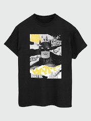 Brands In Black Men Warner Bros 100th Celebration Batman Newspaper 100% Cotton T-Shirt - Image 1 of 3