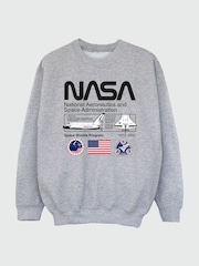 Brands In Grey NASA Space Admin Girls Heather Sweatshirt - Image 2 of 3
