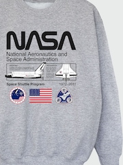 Brands In Grey NASA Space Admin Girls Heather Sweatshirt - Image 3 of 3