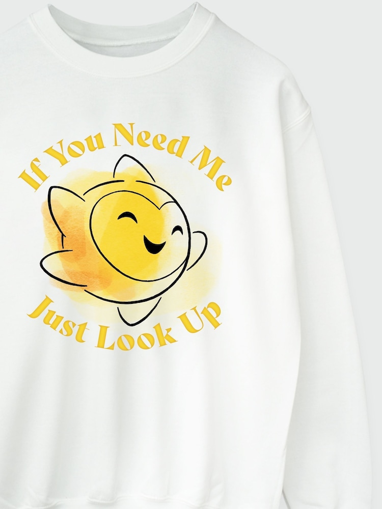 Brands In White Womens Wish If You Need Me Just Look Up Sweatshirt - Image 3 of 3