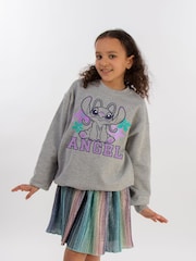 Brands In Grey Lilo & Stitch Angel Girls Heather Sweatshirt - Image 1 of 3
