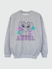Brands In Grey Lilo & Stitch Angel Girls Heather Sweatshirt - Image 2 of 3
