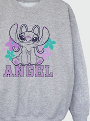Brands In Grey Lilo & Stitch Angel Girls Heather Sweatshirt - Image 3 of 3