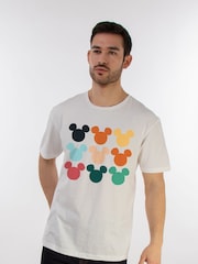 Brands In White 100% Cotton Mickey Mouse Heads Square Men Disney T-Shirt - Image 1 of 3