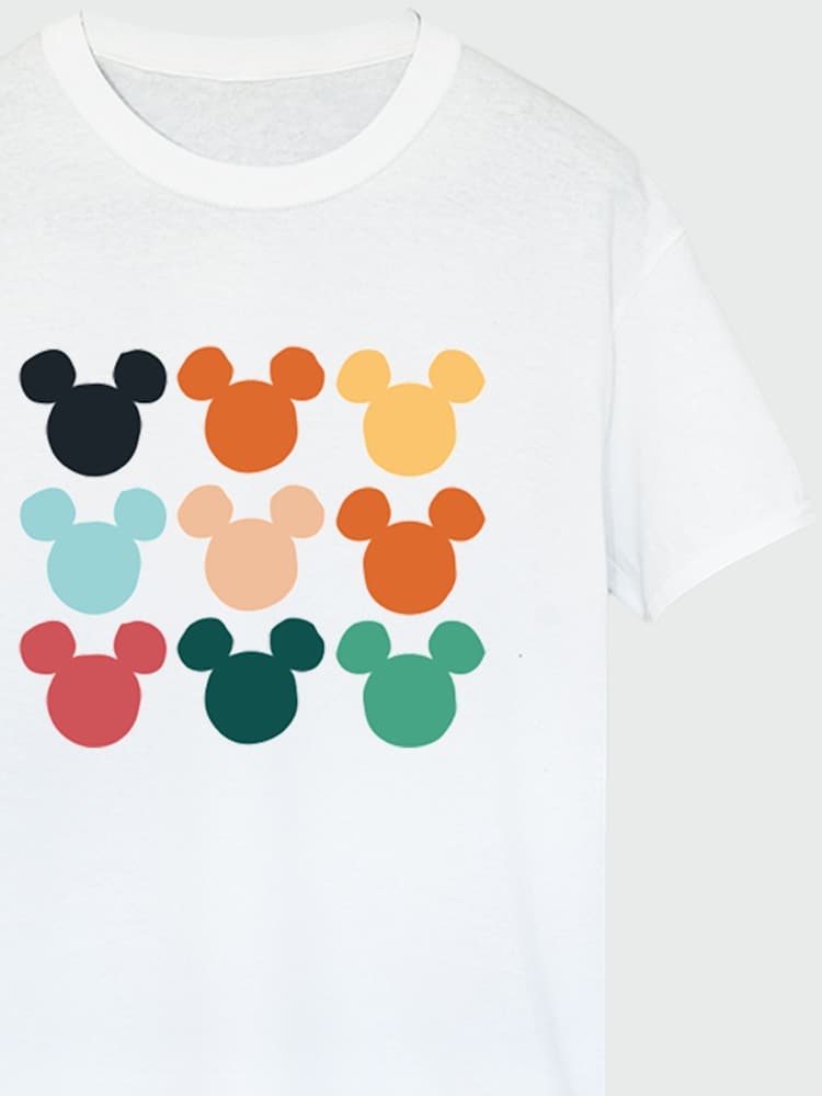 Brands In White 100% Cotton Mickey Mouse Heads Square Men Disney T-Shirt - Image 3 of 3