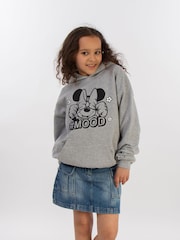 Brands In Grey Girls Minnie Mouse Three Faces Disney 100% Cotton Hoodie - Image 1 of 3