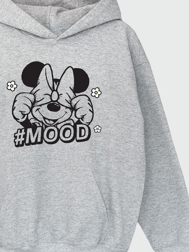 Brands In Grey Girls Minnie Mouse Three Faces Disney 100% Cotton Hoodie - Image 3 of 3