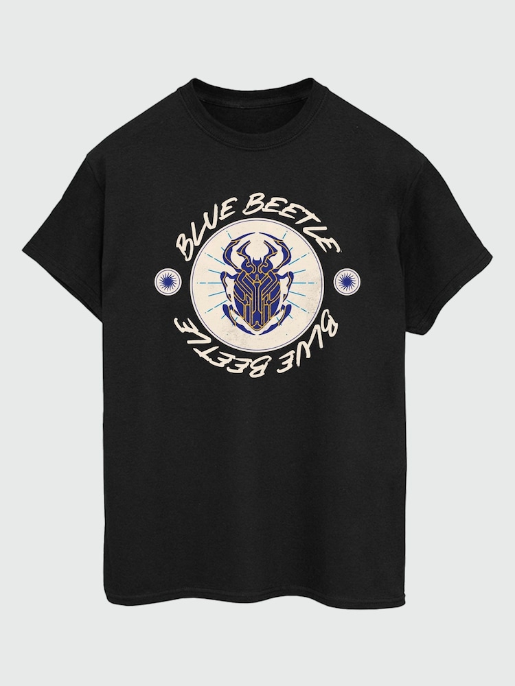 Brands In Black 100% Cotton Beetle Swirls Womens Boyfriend Fit T-Shirt - Image 1 of 3
