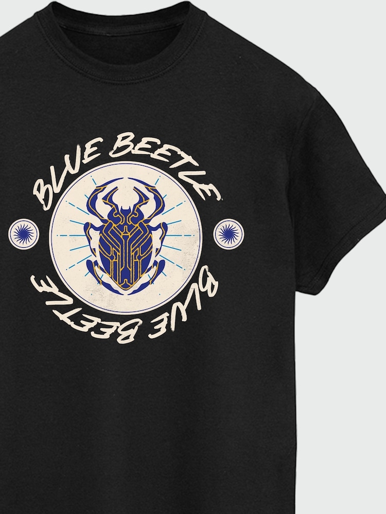 Brands In Black 100% Cotton Beetle Swirls Womens Boyfriend Fit T-Shirt - Image 2 of 3