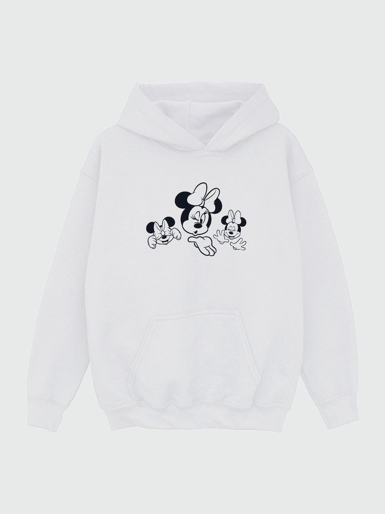 Brands In White Girls Minnie Mouse Three Faces Disney 100% Cotton Hoodie - Image 2 of 3