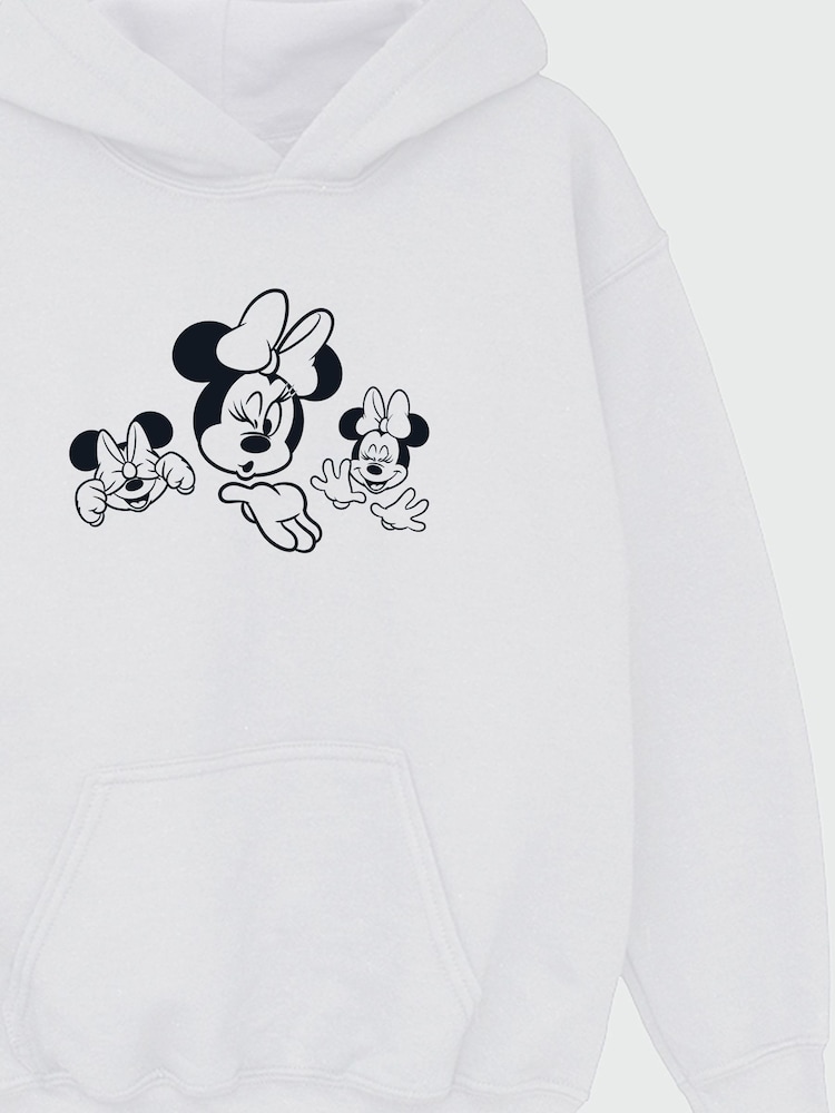 Brands In White Girls Minnie Mouse Three Faces Disney 100% Cotton Hoodie - Image 3 of 3