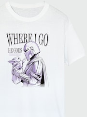 Brands In White Women Boyfriend Fit Star Wars Mandalorian Grogu Mood Heather T-Shirt - Image 3 of 3