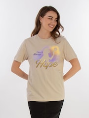 Brands In Cream 100% Cotton Wish Gradient There Is Always Hope Women Sand Boyfriend Fit T-Shirt - Image 1 of 3