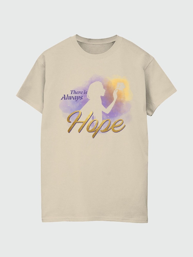 Brands In Cream 100% Cotton Wish Gradient There Is Always Hope Women Sand Boyfriend Fit T-Shirt - Image 2 of 3